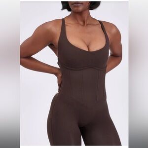 BLACK Buff Bunny Corset Body suit read caption